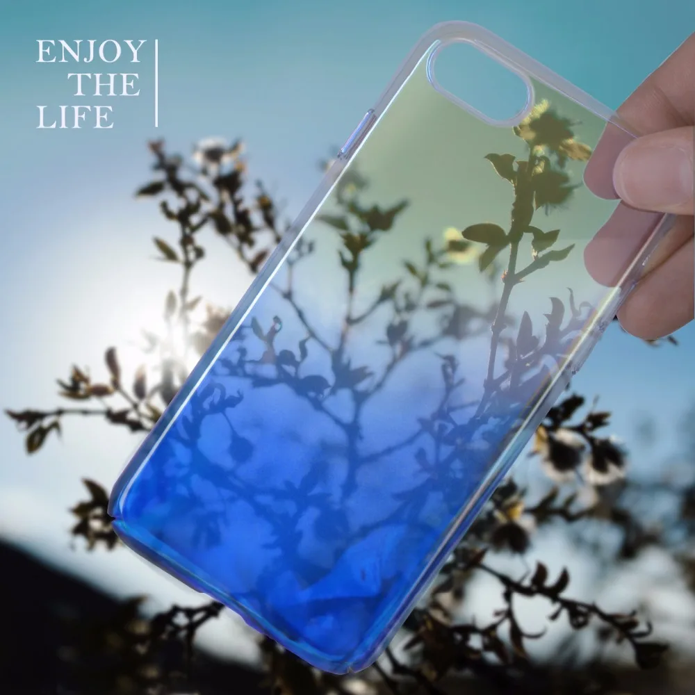 GrandEver Case For iPhone 6 6s Plus Ultra Thin Blue Ray Clear for 6S Phone Cool Gradient Transparent Back Cover | Мобильные телефоны