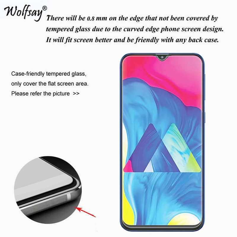 Protector de pantalla de vidrio templado para Samsung Galaxy M10, pel&iacute;cula de vidrio para tel&eacute;fono Samsung Galaxy M10, 2 unidades-1