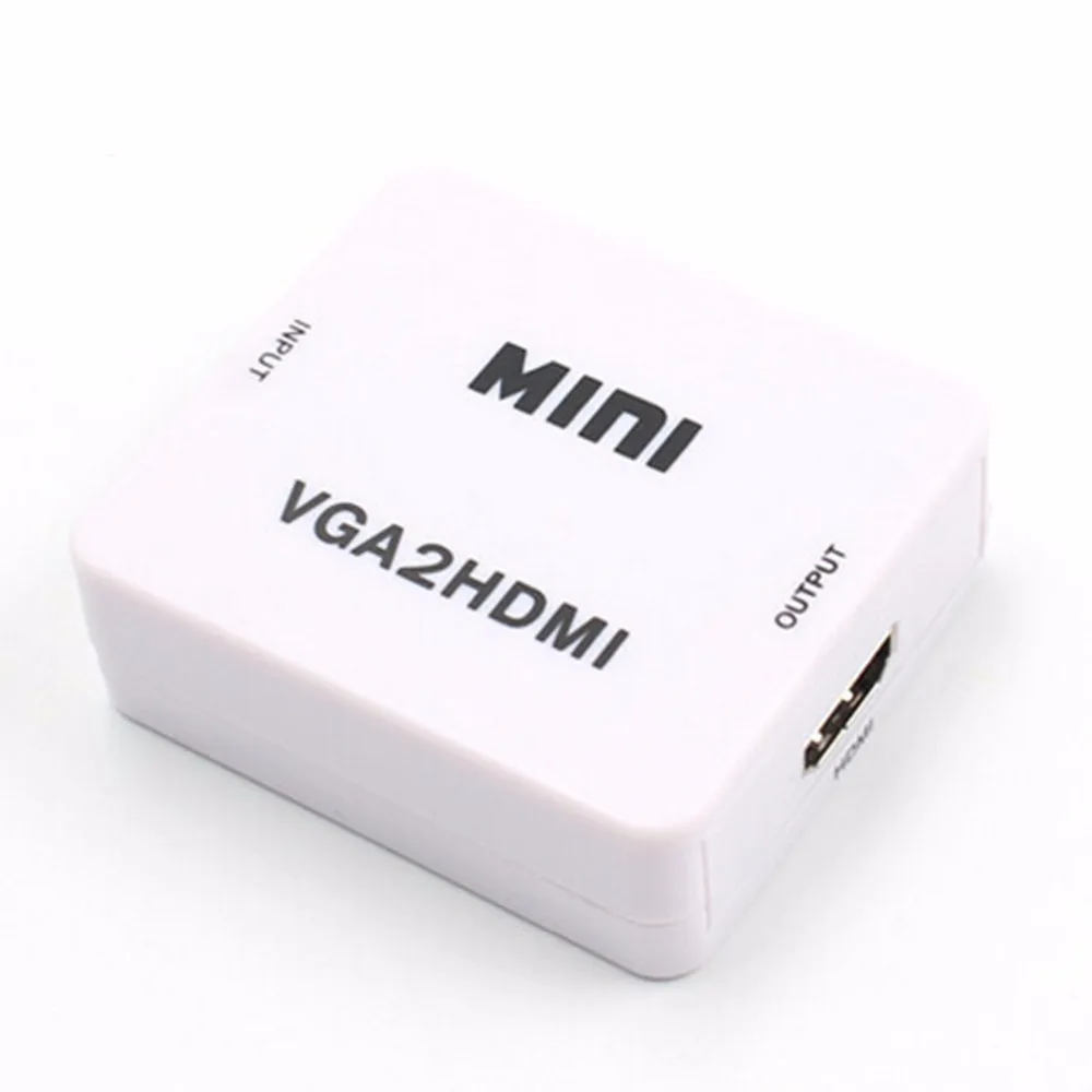 (Q) Расширенный сигнал VGA 2 HDMI мини-проектор с аудиоразъемом 1080P для ноутбука ПК