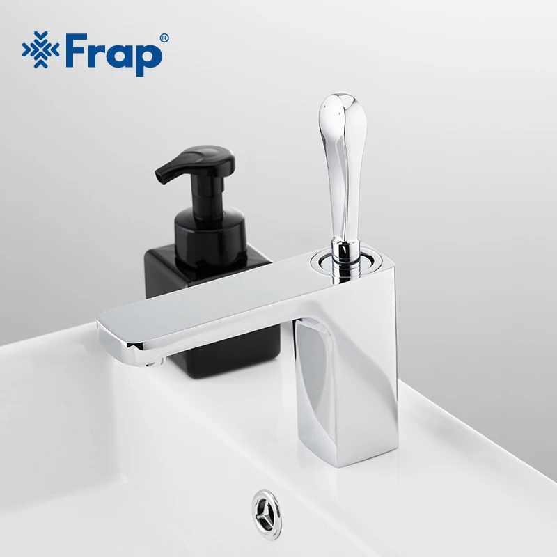 

Модный смеситель для раковины FRAP Y10035, латунный серебристый кран для ванной комнаты, экономия воды