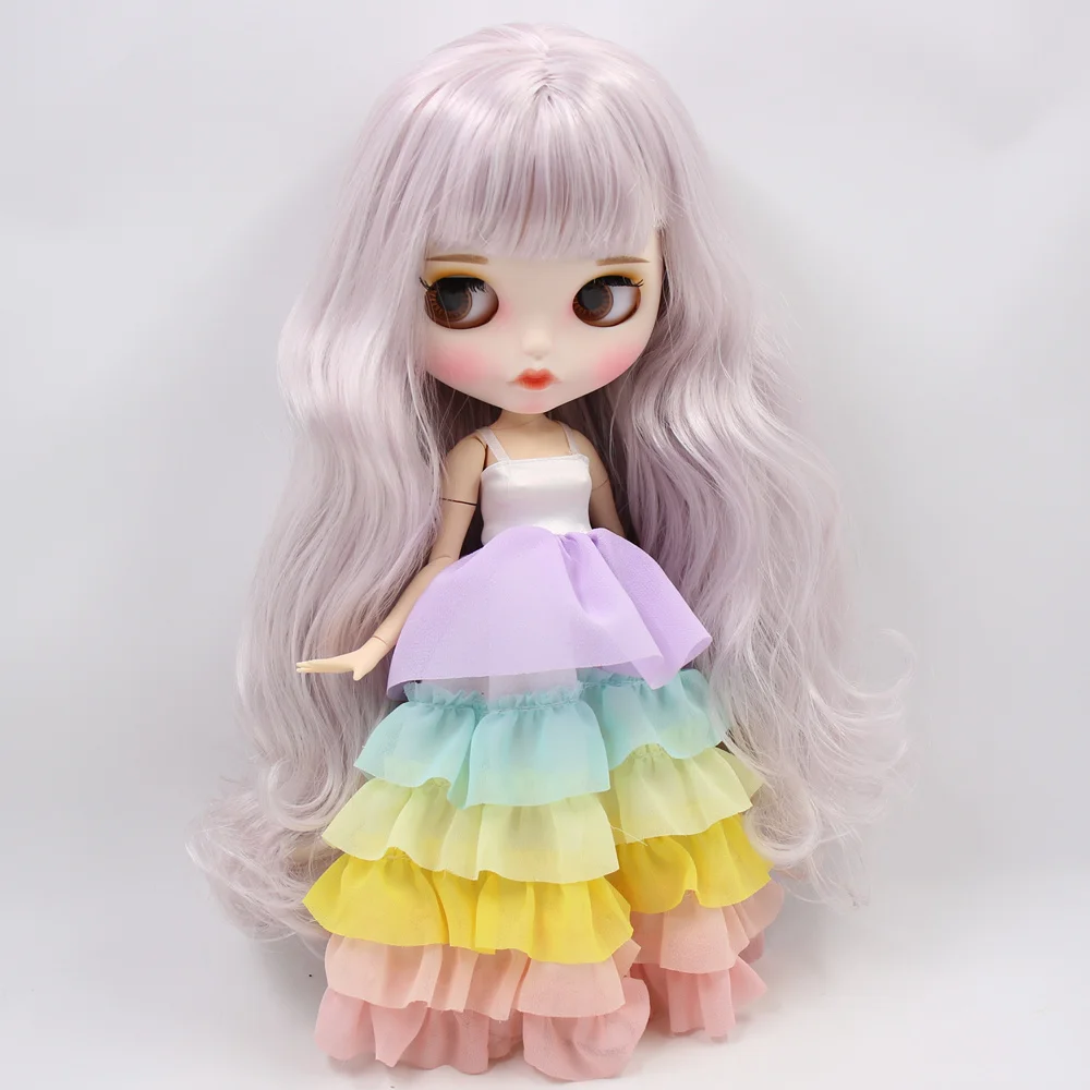 ICY Nude Blyth кукла No. BL1003/7263 фиолетовый микс серый волос резные губы матовый