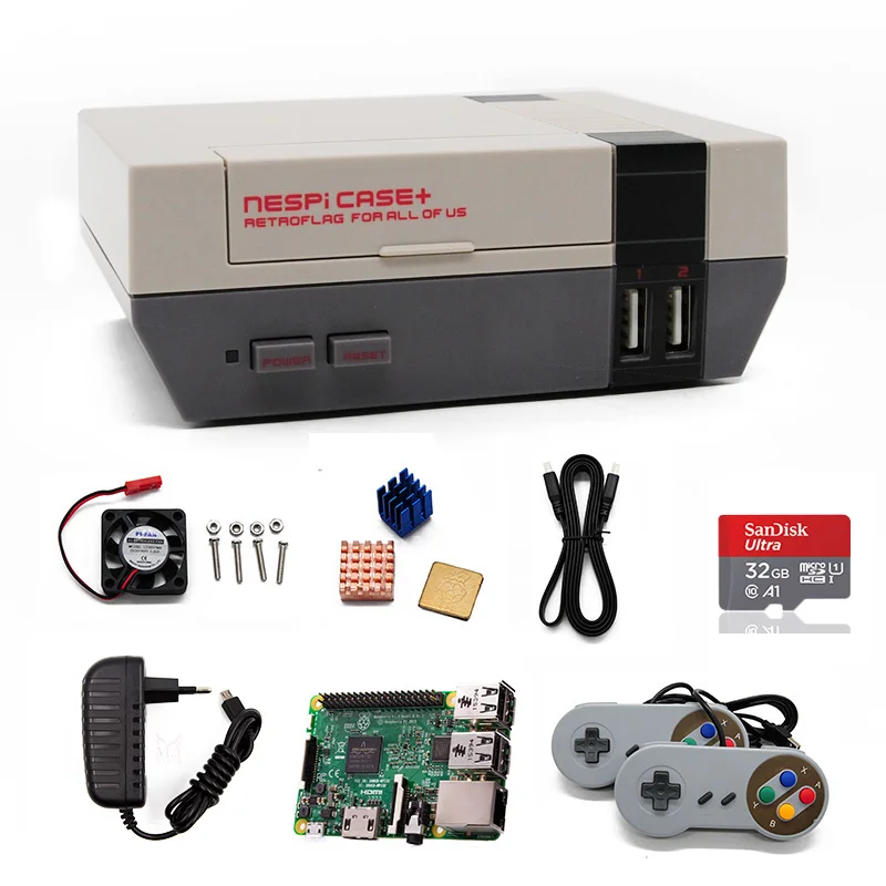 Günstig 50 Stücke Raspberry Pi 3 Modell B TV/Video Spiel Konsole Kit + Wired Gamepad Oder 2,4G Wireless Handheld Spiel Controller