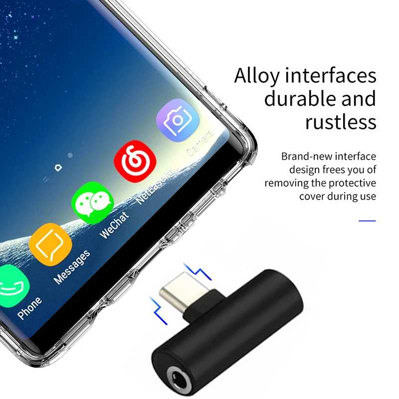Dual Headphone 3.5mm Jack Type c 2 In 1 Audio Charger For Xiaomi Mi 8SE 9 Pro Huawei P20 Case USB C Cable |
