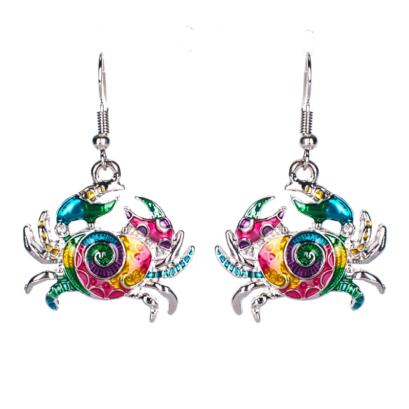 Лето 2016 океан эмалевый Краб Ювелирные наборы для женщин ожерелье серьги набор