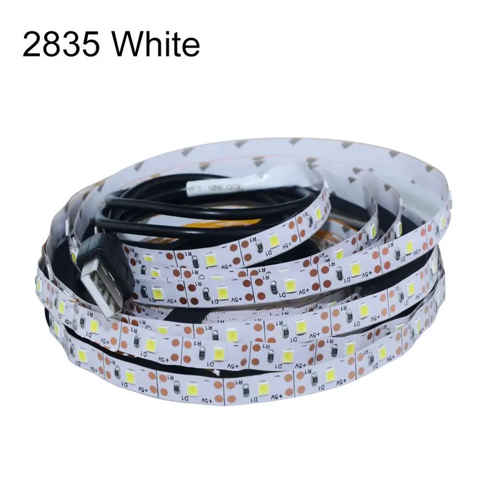 cool white 5 м-50 мм 5 в Светодиодная лента с питанием от USB 2835SMD Светодиодная лента для ТВ фона ПК 60 светодиодный s/m не водонепроницаемый - Испускаемый цвет: cool white