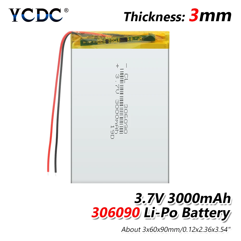 Поставка литиевая батарея полимерная аккумуляторная 306090 3000 mah 3 7 V для MP3 MP4 MP5 GPS PSP