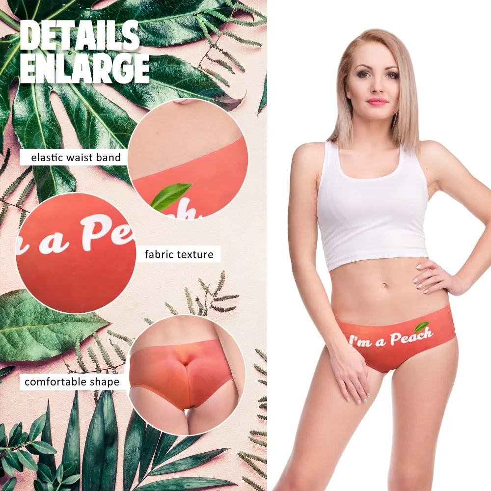 Женские трусы с буквами LEIMOLIS i am a peach красивые трусики забавным принтом нижнее