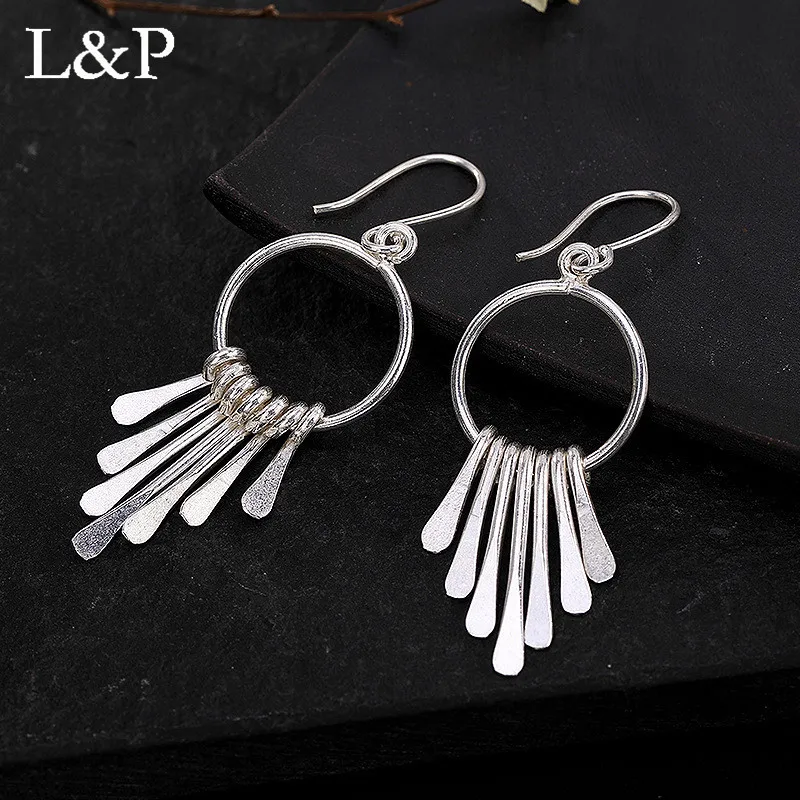 2019 New Fashion 925 Sterling Silver Tassels Earrings Ethnic Elegant Fine Jewelry For Engagement Christmas Gift | Украшения и