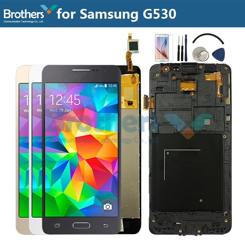 For Samsung Galaxy Grand Prime G530 LCD Display With Frame G530F SM-G530F G530H LCD Screen Touch Screen Digitizer Assembly Test