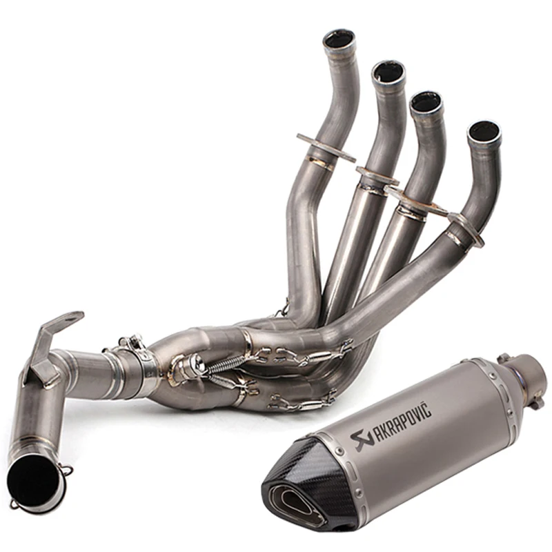 Настоящий материал титановый сплав мотоцикл глушитель полная система с передней