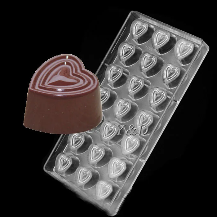 Формочка для шоколада из поликарбоната в форме сердца|polycarbonate chocolate mold|baking