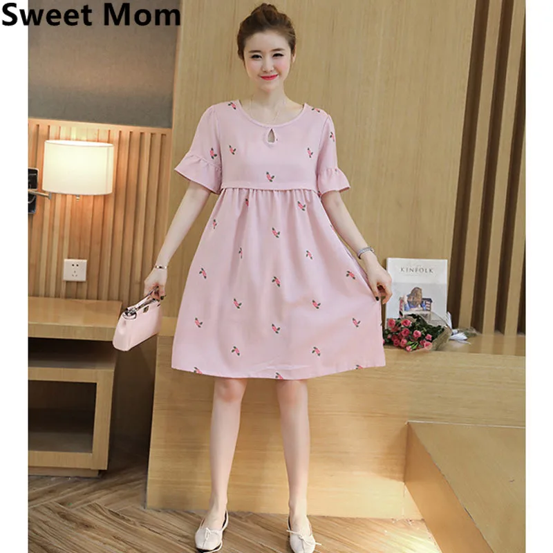 Print Zipper Feeding Pregnancy Dress Nursing Maternity Dresses for Pregnant Women Clothes Casual Breastfeeding Vestido | Мать и ребенок