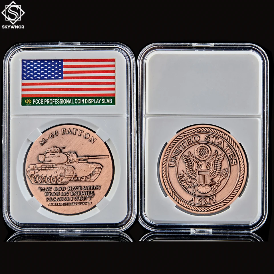 

U.S . Army M-60 Patton Tank American Military Challenge Coin Collection W/ PCCB Holder