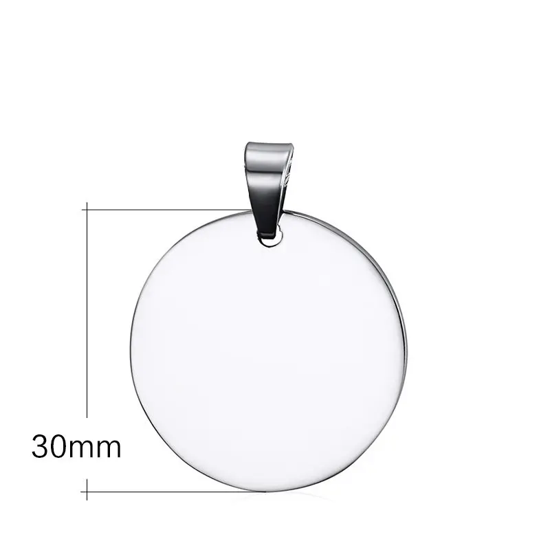 30mm Персонализированные пользовательские DIY подписи диск брелки из нержавеющей стали Круглый Шарм сумка автомобильный брелок гравировка - Цвет: 30mm