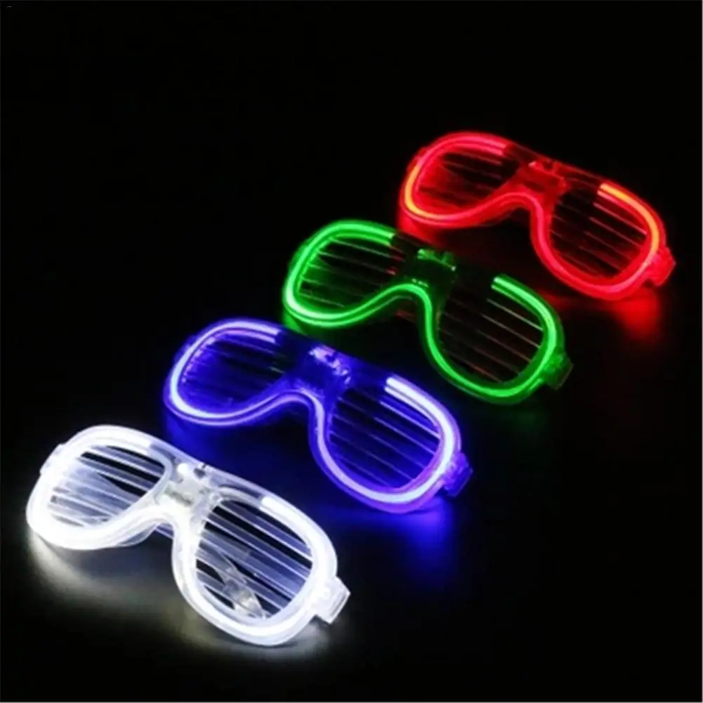 

Hot sales Led Glow Glasses Shutter LED Glasses Fashion Festival Party Prom Fluorochrome Decorative Sunglasses four colors