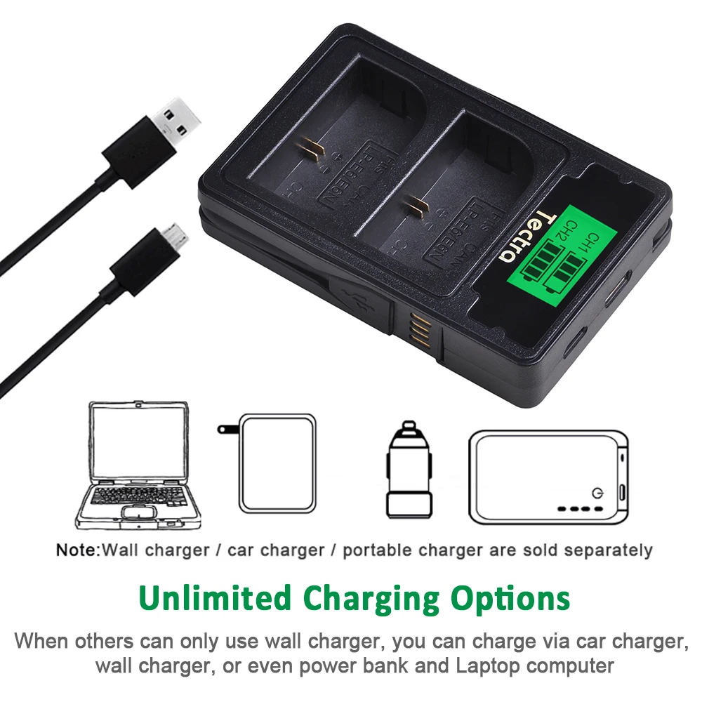 2PCS LP-E6 LPE6 lp-e6n battery for Canon EOS 5D Mark IV 5D2 5DS R II 2 III 3 6D 60D 60Da 7D 7D2 7DII 70D+LCD USB Charger | Электроника