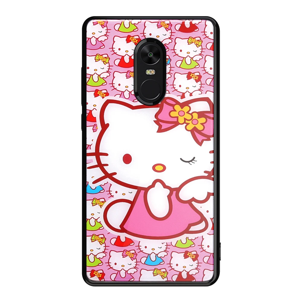 Искусственные стеклянные чехлы для Xiaomi Redmi Note 4 Hybrid Hard cartoon Окрашенные Акриловые