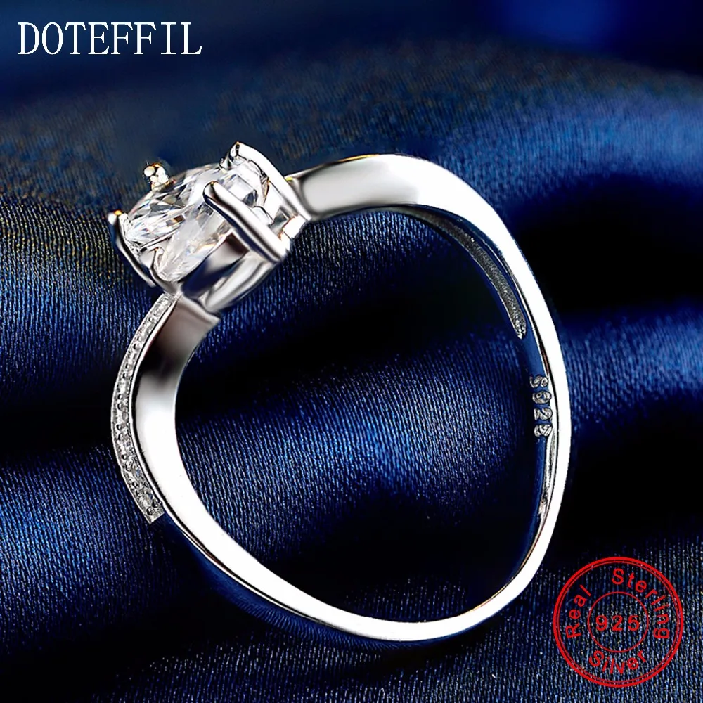 Женские кольца в виде сердца из серебра 100% пробы модные очаровательные