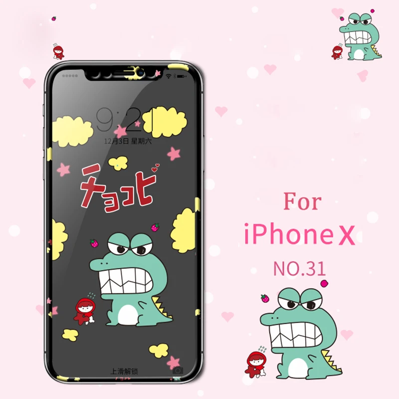 Для iphone x 3D стекло протектор экрана ультра-тонкий прекрасный мультфильм против