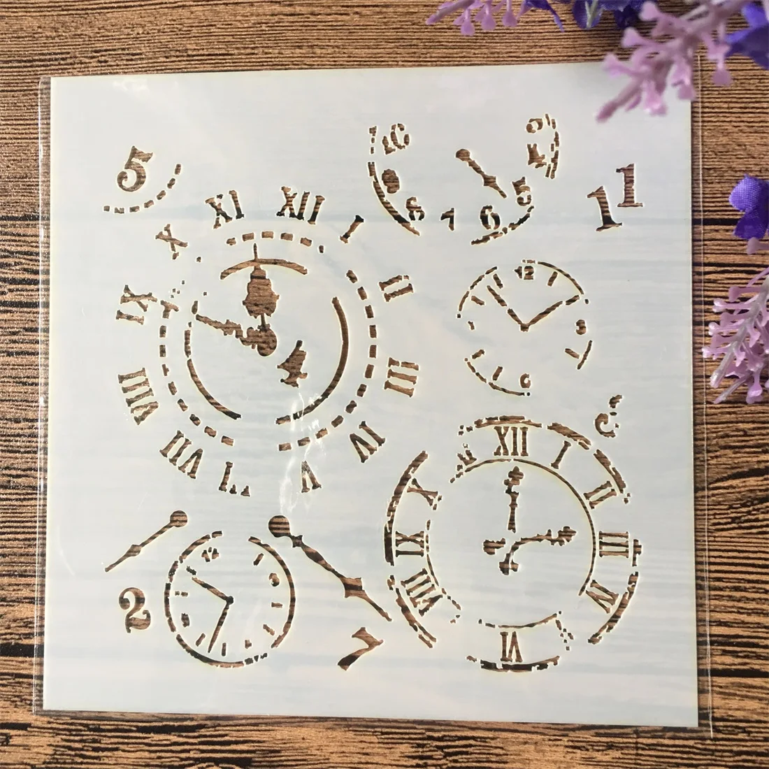 13 см 9 типов часов листья самолет DIY ремесло наслоение трафареты живопись