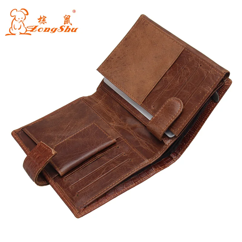 Mens's Genuine Leather Wallet Crocodile Head Vintage Money Organizer Large capacity Aligator Purse with Driving document pocket | Багаж и