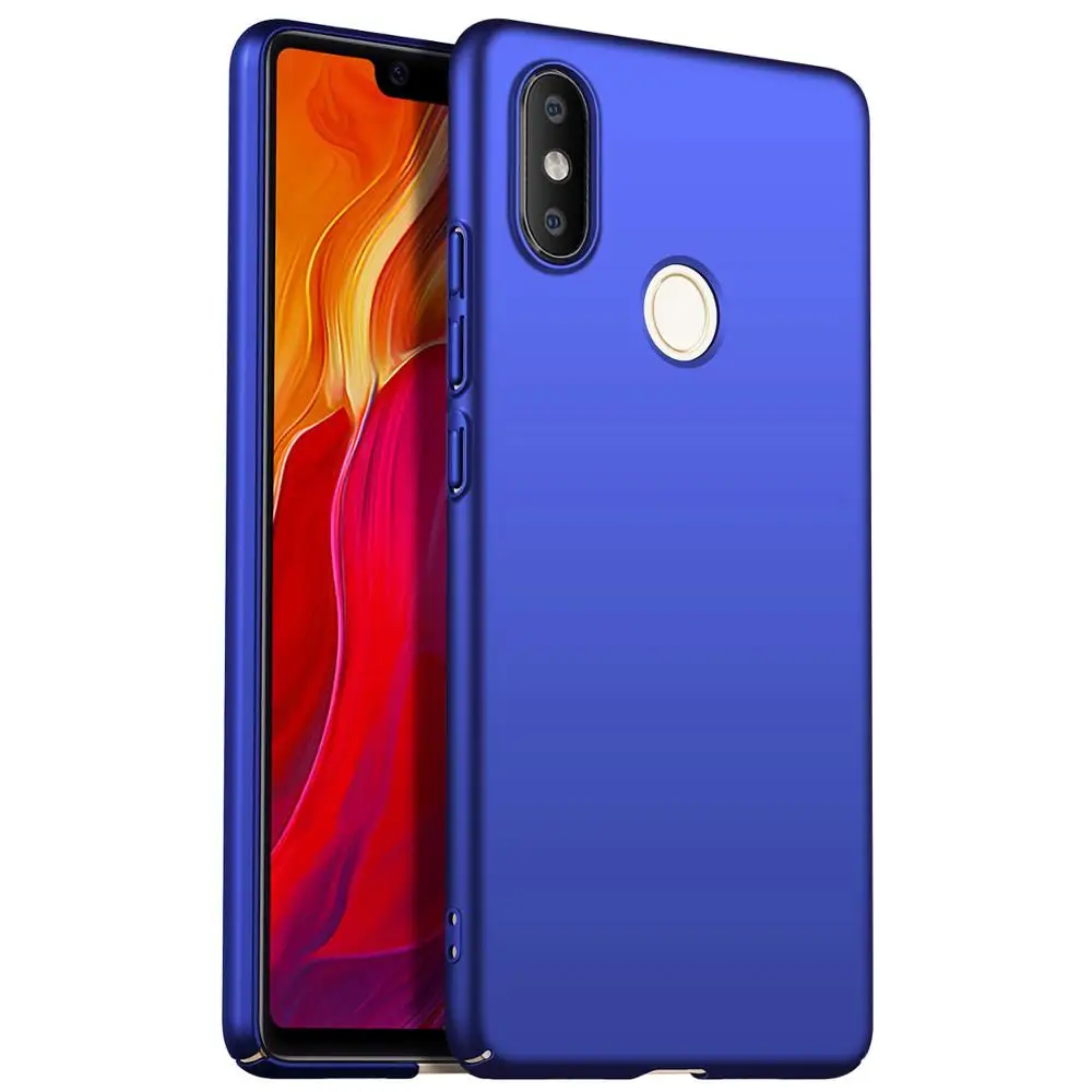 Чехол для Xiaomi mi 8se 6 5S 4 4c Note 2 5C Чехол mi 5S plus тонкий ПК гладкая кожа матовый чехол для телефона для Xio mi x mi X2S задняя крышка - Цвет: Синий
