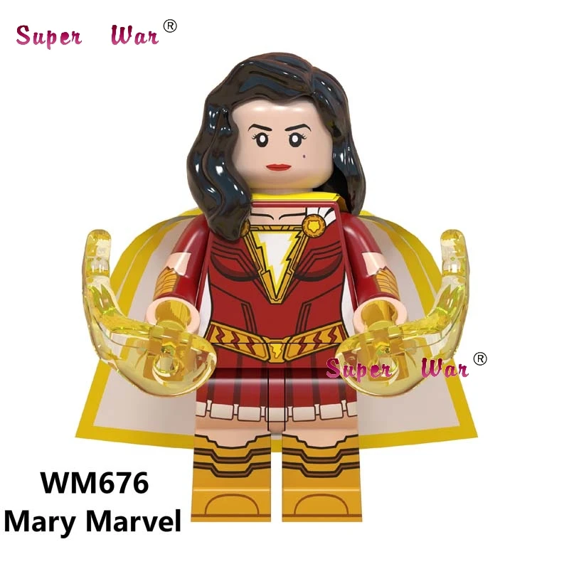 WM676 Один супер герои фильм Shazam Freddy Freeman черный Adam Marvel Мстители 4 Endgame Железный человек MK50 строительные блоки детские игрушки - Цвет: WM676