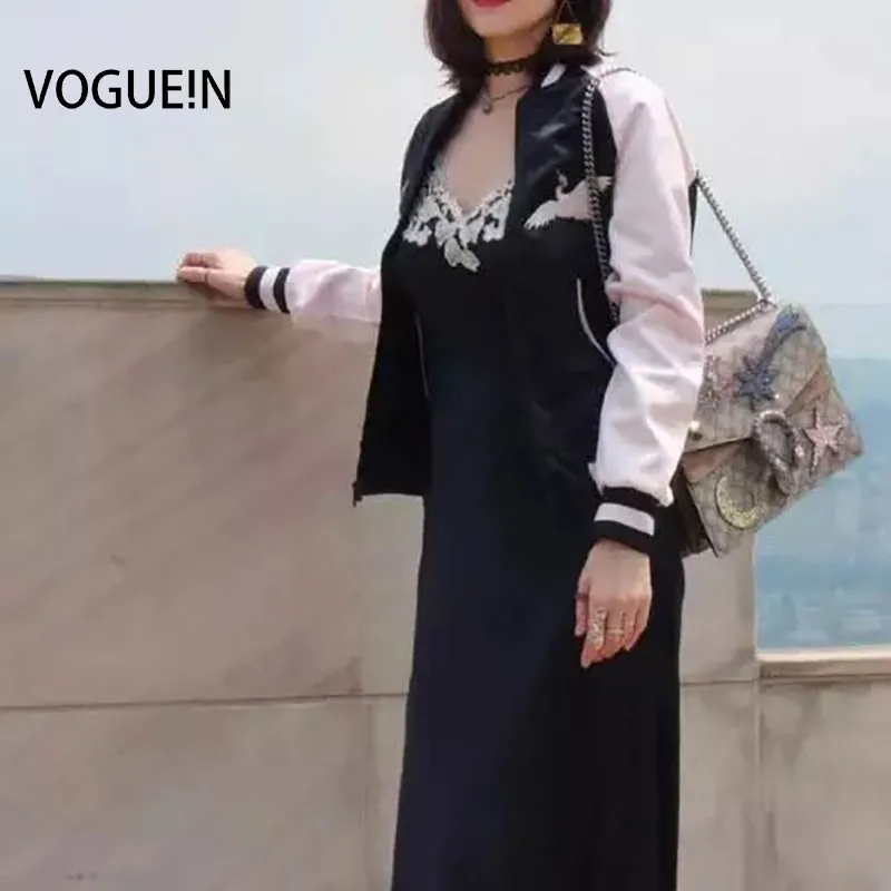 VOGUE! Новая женская куртка бомбер с цветочным принтом и вышивкой Летающий журавль