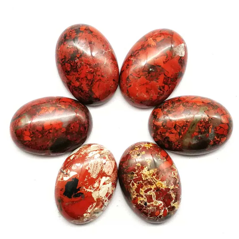 (12 шт./лот) опт пламя Jaspers овальный кабошон 25x18x6 мм модные ювелирные изделия