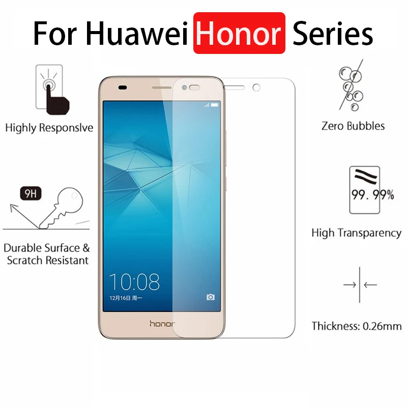 Защитное стекло для huawei honor 7c 6c 5c Защитная пленка экрана homor tremp 4c 3c 8c закаленное homer