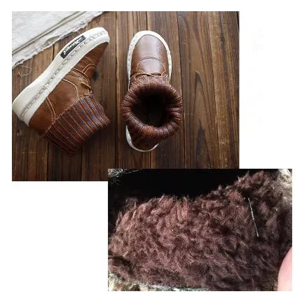 Brown With velvet HUIFENGAZURRCS/сапоги ручной работы в стиле ретро mori girl; художественная обувь из натуральной кожи; теплые Удобные полусапожки caddice; 3 цвета - Цвет: Brown With velvet