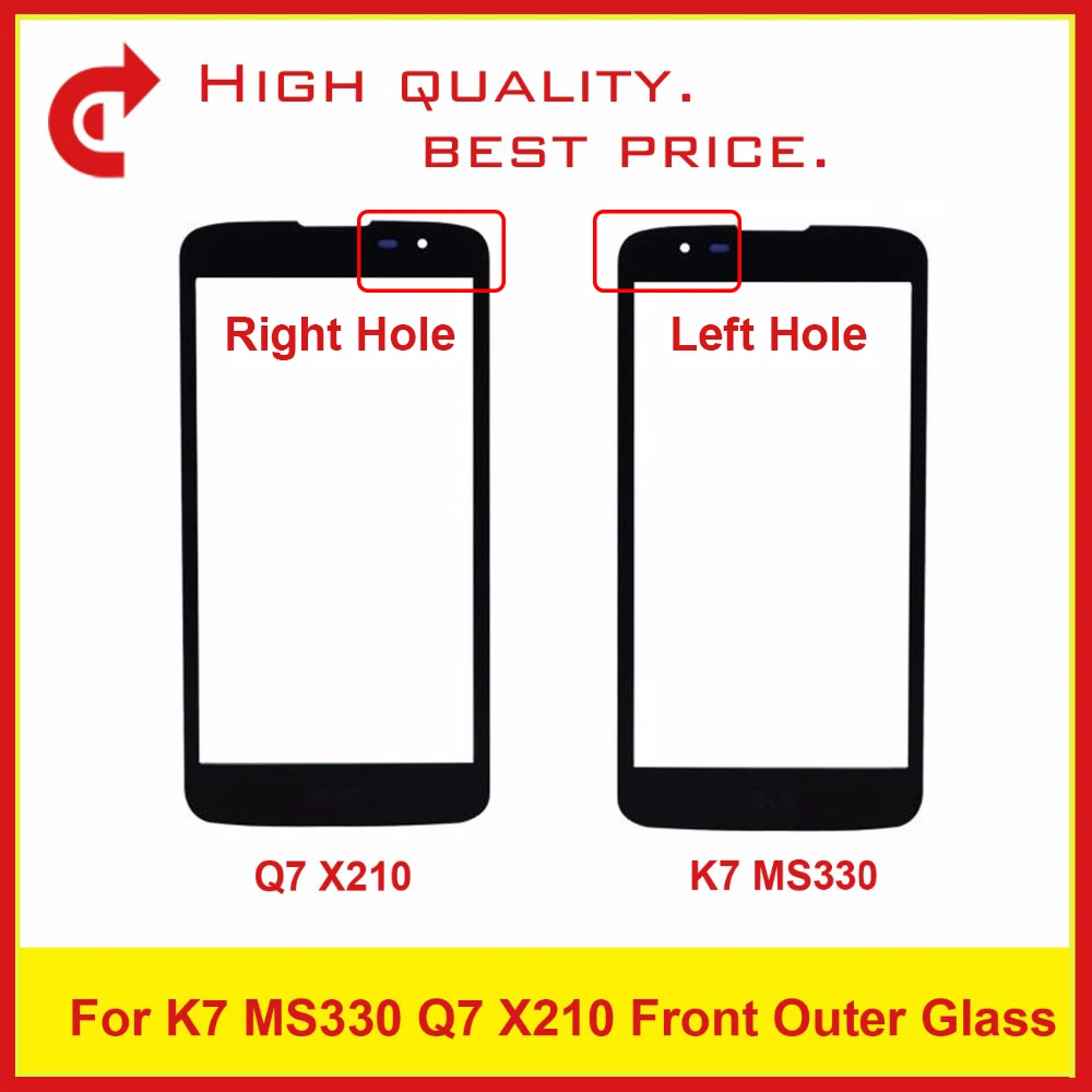 

50Pcs/lot 5.0" For LG Q7 X210 X210DS And K7 MS330 Tribute 5 LS675 Touch Screen Panel Front Outer Glass Lens Black White