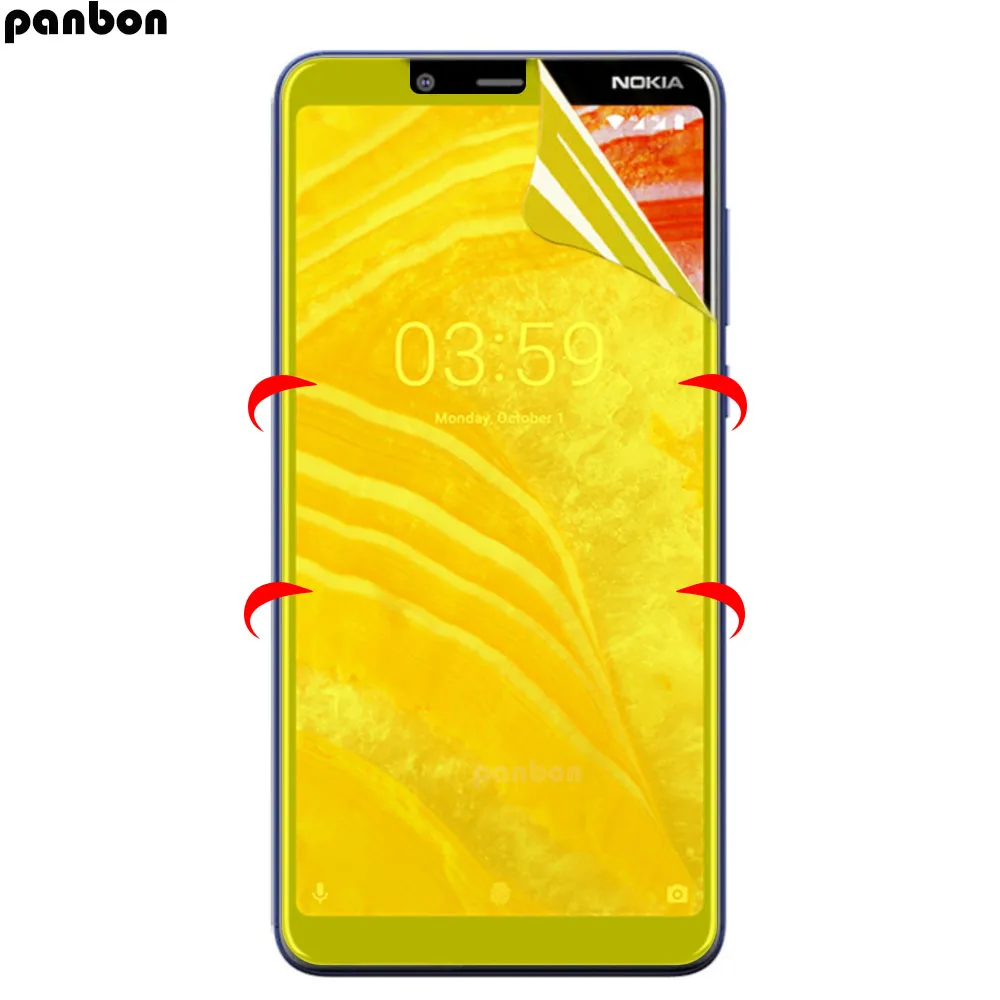 3D полное покрытие для nokia 3.1 Plus Гидрогелевая пленка Мягкий ТПУ нано протектор