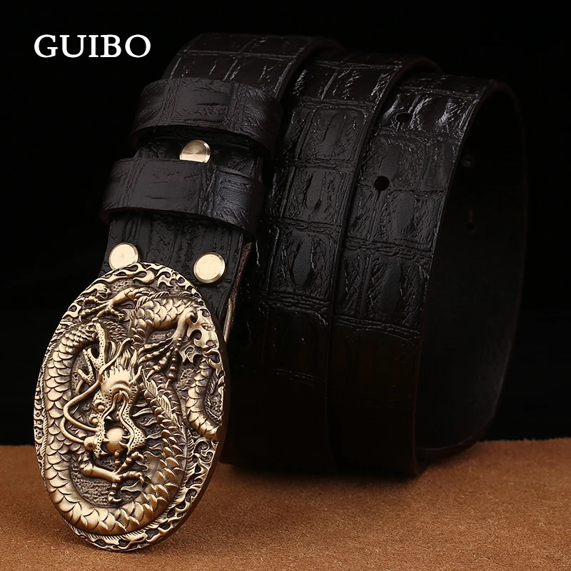 GUIBO мужские ремни винтажный Топ пояса из натуральной кожи для мужчин s воловьей с