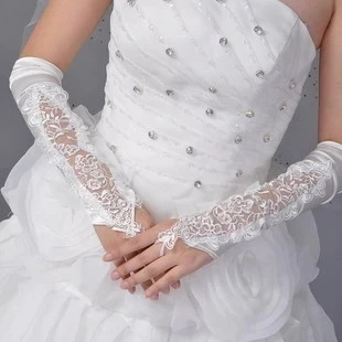 

Lace Bridal gloves wedding accessories formal long design lucy refers to ivory red black autumn paillette beading G016