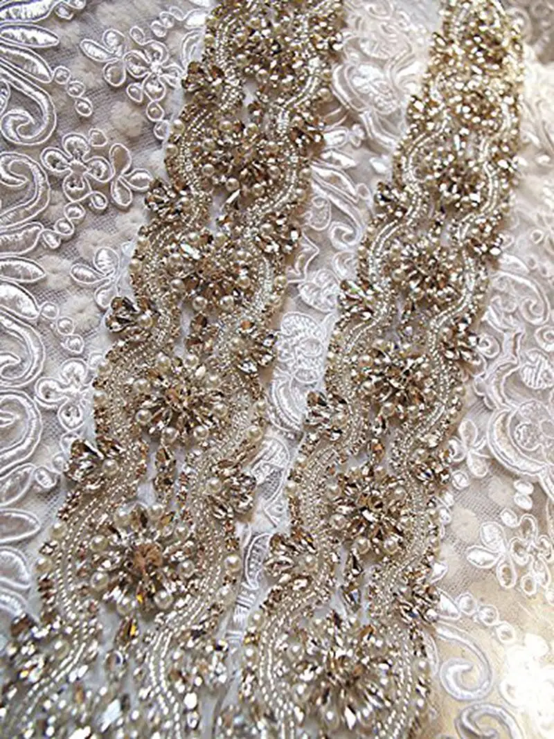 1 ярд повязки на голову Свадебная Стразы с бисером свадебная Хрустальная