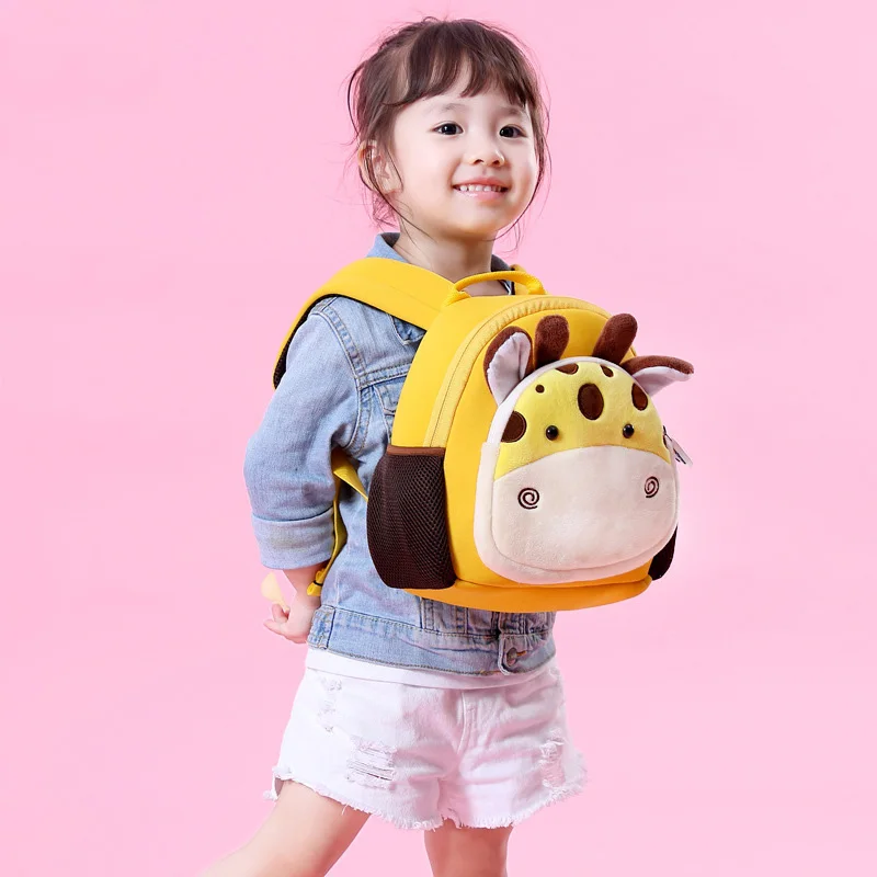 Модные школьные ранцы с 3D жирафом для девочек, удобные школьные рюкзаки с животными для маленьких мальчиков, детские сумки, школьные ранцы
