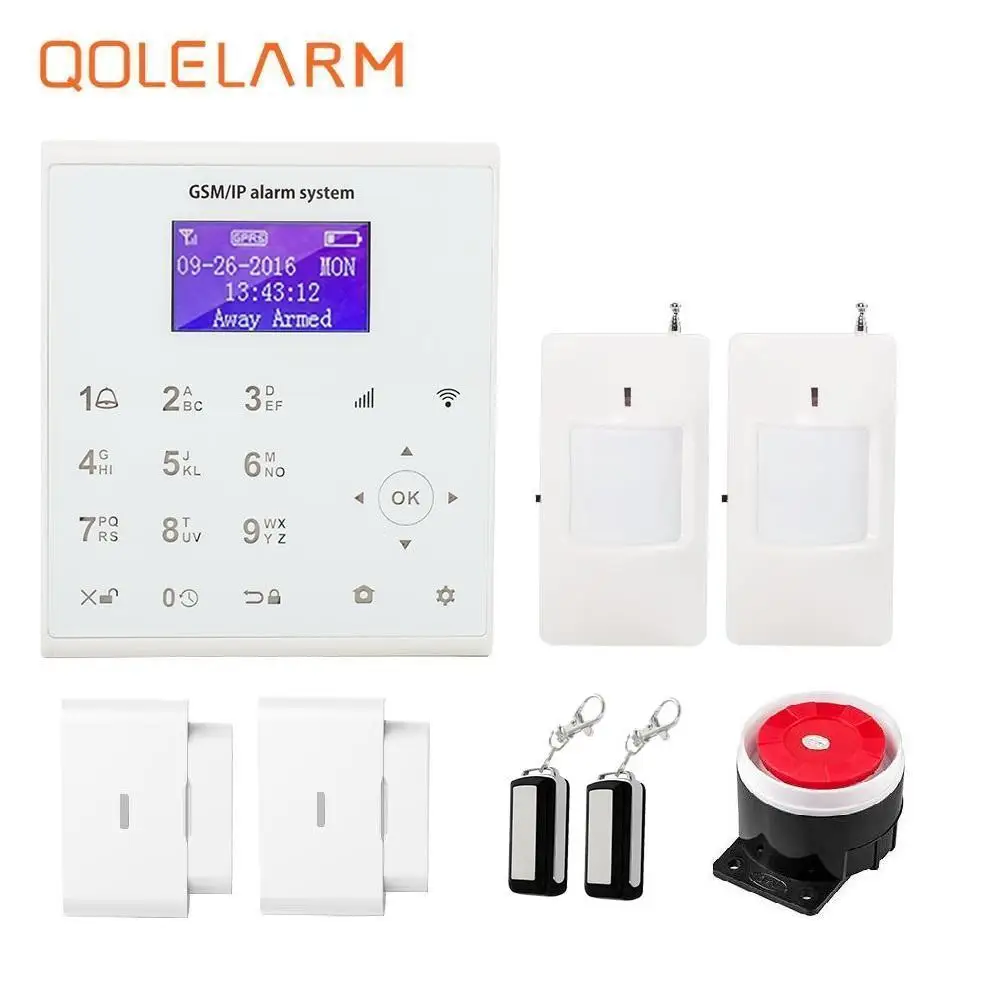 Qolelarm U8 wifi GSM SMS домашняя охранная система сигнализации pir детектор движения приложение контроль вибрации окно сигнализация обрыва провода 433 МГц - Цвет: kit2