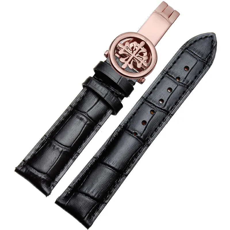 Со складным бантиком patek philpe, кожаный мужской pp, ремешок из крокодиловой кожи 19mm20mm21mm22mm - Цвет ремешка: 3