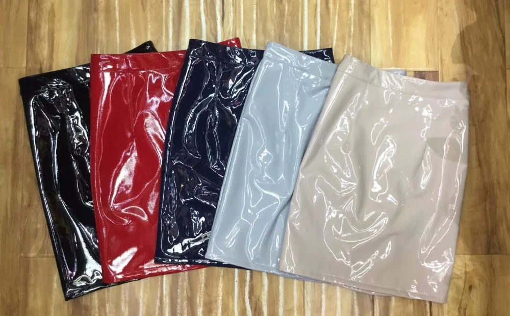 Черная Женская облегающая мини юбка из искусственной кожи|leather skirt women|faux leather