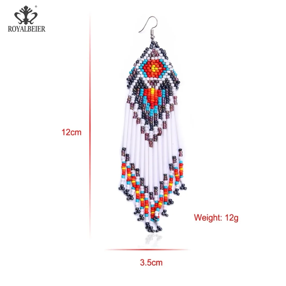 

ROYALBEIER New Arrivals Colorful Tassel Earring Small Glass Beads Earrings For Party Jewelry Dangle Drop Womens Hanging Earrings