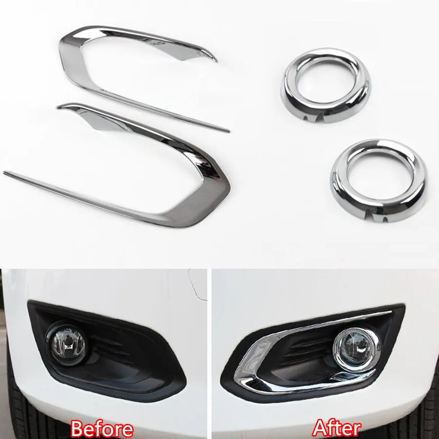 

FOR FORD ESCORT 2015 FRONT ABS chrome fog lamp cover car-styling plastic plating fog light trim decorat protect cover stickers