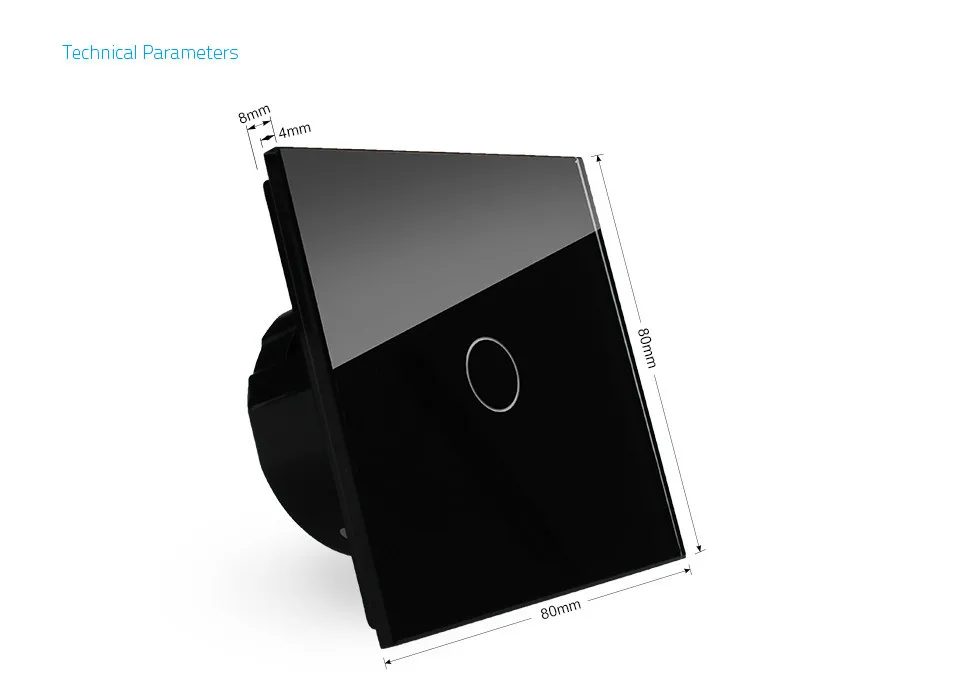 

EU Standard Remote Switch, White Crystal Glass Panel, 220~250V Wall Light Remote Touch Switch VL-C701R-11 - White/Black
