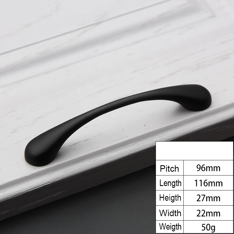 96mm-Black AOBT ручки ящика для шкафчика хром матовый черный кривая ручка американская Мебельная ручка шкаф маленькие одиночные ручки аппаратное обеспечение - Цвет: 96mm-Black