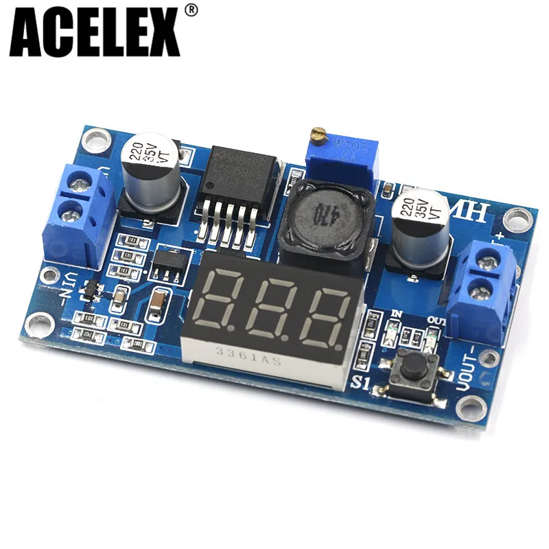 10pcs LM2596 LM2596S power module + LED Voltmeter DC-DC adjustable step-down supply with digital display | Электроника