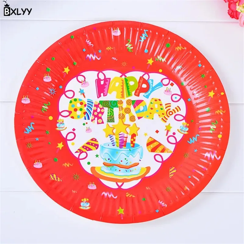 BXLYY 7 Inch Creative Color Cake Paper Plate Round Disposable Party Supplies Decoration Tools Kitchen Accessories.7z | Дом и сад