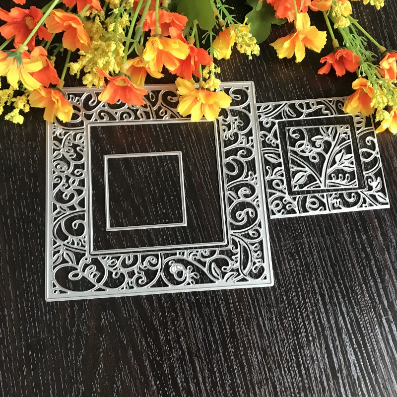 Square frame Metal Cutting Dies Scrapbooking Craft cut for Diy Card Making Album Art Paper Embossing | Дом и сад