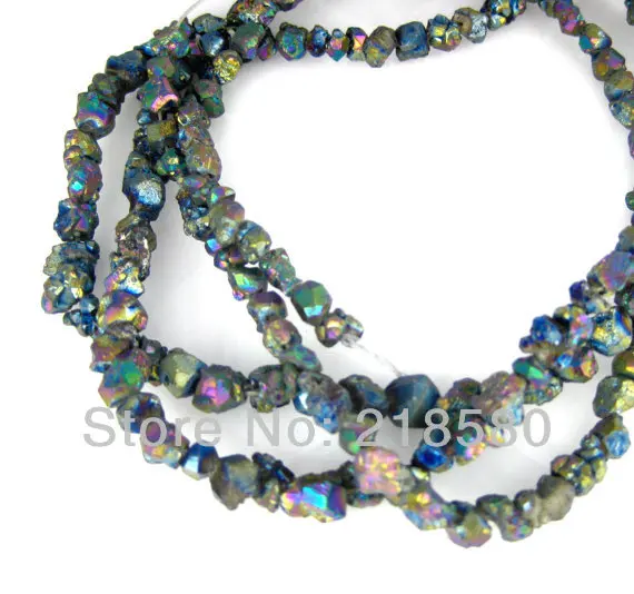 H TB08 Mystic Blue Purple Titanium Crystal кварцевый самородок Beads 16 дюймов|beaded chiffon cocktail dress|bead dropsbead