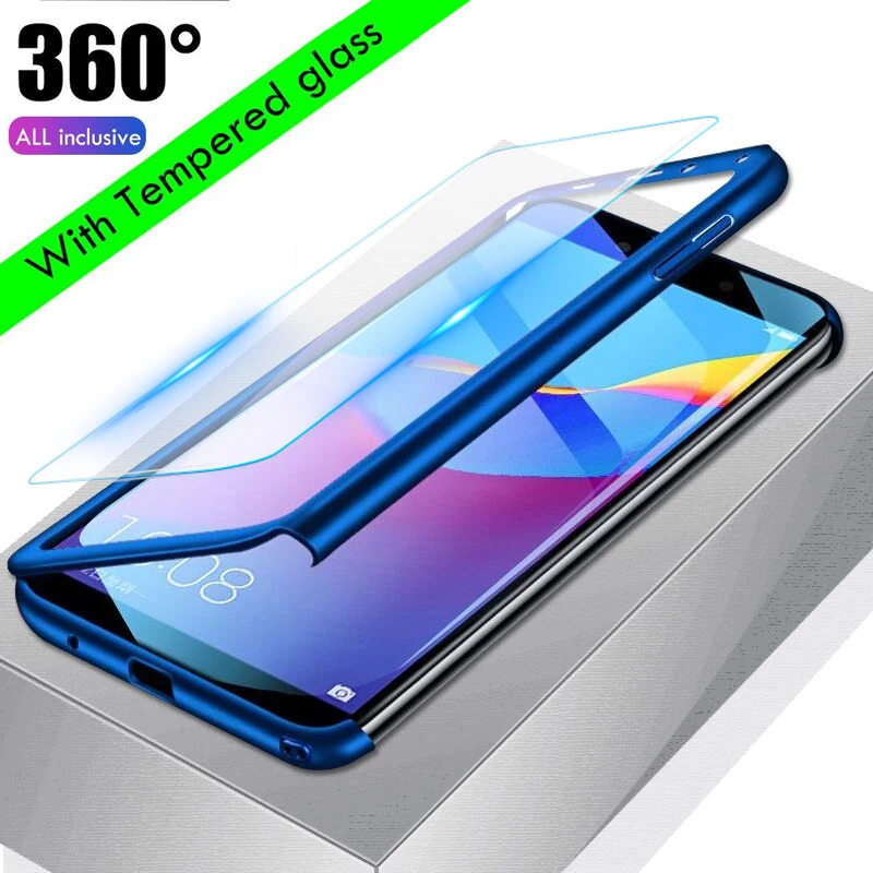 360 Защитный чехол на весь корпус для huawei P Smart Z Y6 Y7 Y9 Prime Mate20 P30 Lite P20 Pro Honor 8A 8X 8C 7C крышка со стеклом