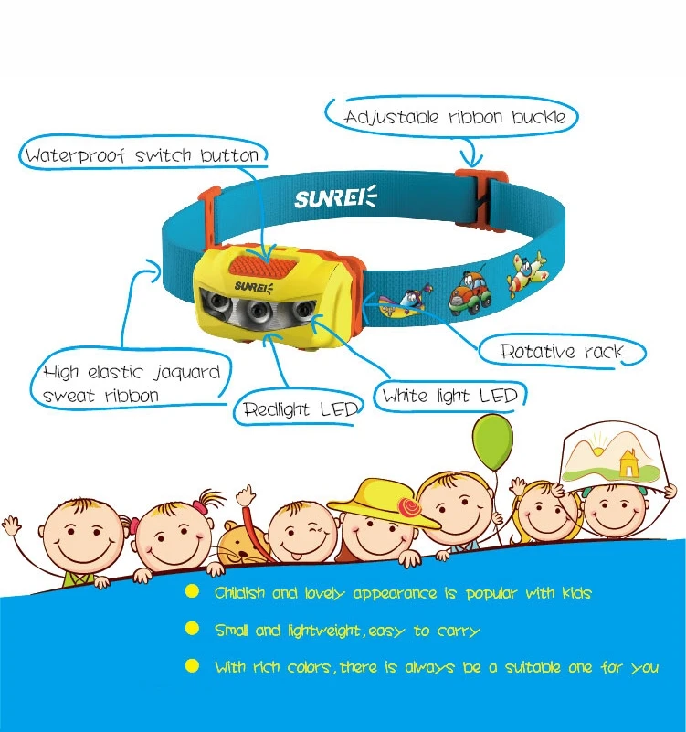 Новый SUNREE BEBE дети/Дети IPX6 головной светильник лампа | Лампы и освещение